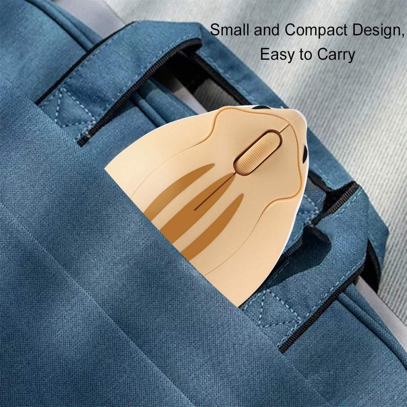 CHUYI Hamster Wireless Mouse, Cute Animal Optical Aesthetics Silent Mouse Portable Cordless Mute Mice for Travel School Office for Computer Laptop PC (Yellow) - Image 4